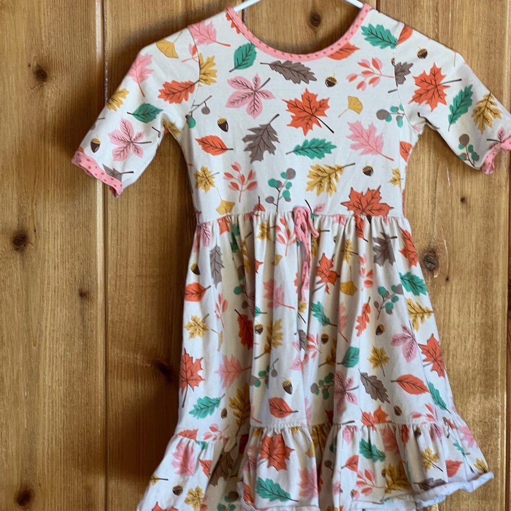 Eleanor Rose Multicolor Leaf Print Louise Dress